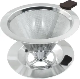 Waziaqoc 445002523516 Stainless Steel Pour Over Coffee Dripper - Reusable Filter For 1-2 Cups