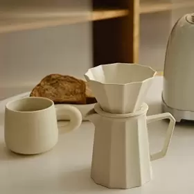 Hp2203127 Wenshuo Pour Over Coffee Maker Multi-sided Petal Design Matte Cr Me #2
