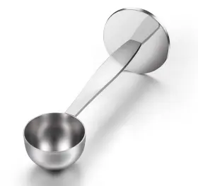 By039 Willizter Two-in-one Stainless Steel Coffee Scoop Tamping Small Silver