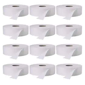 Win-202 Windsoft W2002 3.4 Inch X 1000 Ft. 2 Ply Septic Safe Jumbo Roll Bath Tissue - White 12