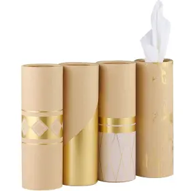 Ct-4pk-k Winoo Design Car Tissue Holder With 3-ply Facial Tissues Bulk - 4 Pk Gold Foil Cylinder Fo