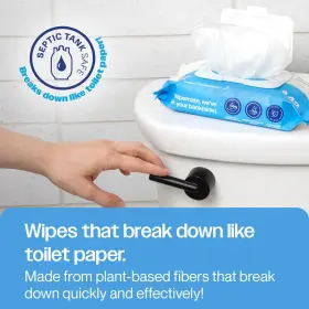 Wipemate 810154460335 Ultra Flushable Butt Wipes Soothing Vitamin E And Aloe 99% Water Vera P #3