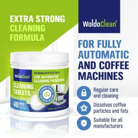 Woldoclean 718347592903 Cleaning Tablets For Espresso And Coffee Machine 40 Tabs - Compatible With Brev #2