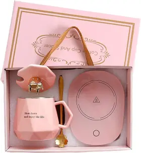 Xingzixi 795063801076 Cghwbea Coffee Warmer For Desk With Mug Set. Cup Tea Electric Bev