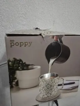 Xo Poppy 840388321003 Mug Warmer Set Floral Led Temp Indicator Lid Usb Stainless Steel Cup