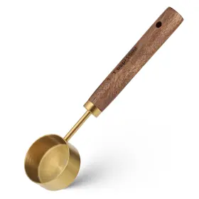 753562 Xyembu 1 Zmtmywhj Stainless Steel Wood Teaspoon Scoop 14.7 X 3.5 Cm / 6 1.5 Inches Gold