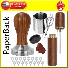 Y-step 313097798768 Premium Espresso Accessories Kit 23 Pcs Barista Set With Decorative Stencils