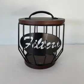 Yangbaga 734914144726 8-12 Cup Coffee Filters Holder With Wood Lid Large Capacity Filter Sto