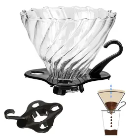 Yanyole 768510713635 V60 Pour Over Coffee Dripper 02 Filter For 1-4 Cups Reusable Maker 60