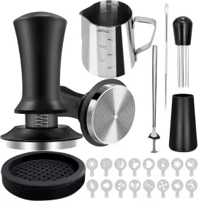 Yeelan 705353559396 22 Pcs Espresso Accessories 51mm Coffee Tamper Set With Espres