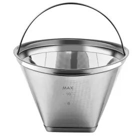 Yeosen 713752429639 Reusable #4 Cone Shape Coffee Filter Permanent 6-10 Cup Stainless Steel Coffe