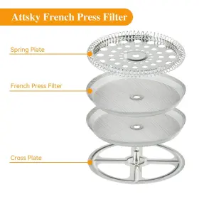 Ymmind 707091224178 8 Pieces French Press Replacement Parts Stainless Steel Set 6 4in Uni #2