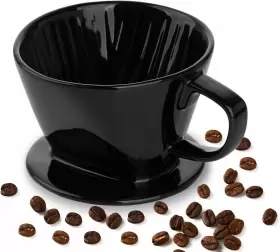 W00052 Yolife Pour Over Coffee Maker Dripper Porcelain Slow Black