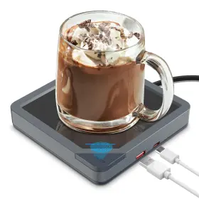 U1-001a Yolin Coffee Mug Warmer With 2 Usb Charging Ports Auto Shut-off Candle Wax