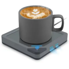 U1-tb-01 Yolin Coffee Mug Warmer Set For Desk Auto Shut Off Candle Plate Grey