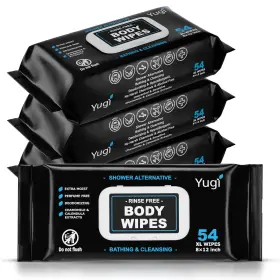 Yugi Baby Green 290019941040 Adult Body Xl No-rinse Shower Washcloths Unscented Bathing For Elderly C