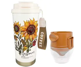 Cfc2412-1 Zk&hx Life Zk&hxlife 17oz Camping Coffee Makers With Ceramic Coating Pour Over Set Double