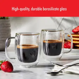 39500-090 Zwilling Sorrento Plus 2-pc Double-wall Glass Double Espresso Mug Set #3