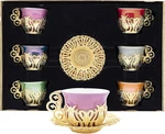 Elegant 12 Pc Turkish Greek Arabic Coffee Cup & Saucer Set - Gold Accents. Fixed Price $114.99.