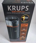 Krups Silent Vortex Electric Grinder For Spice, Dry Herbs And Coffee, 12-CUPS. Fixed Price $42.95.