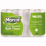 Marcal 16466 100% Recycled 2 Ply Septic Safe Bath Tissue - White (96/CARTON) New. Fixed Price $29.49.