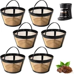 Reusable 4 5 Cup Basket Coffee Filters 6-PACK Stainless Steel Gold Mesh For Mr.. Fixed Price $24.99.