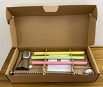 Nespresso Recipe Kit: 3 Reusable Straws, Jigger, Spoon, Cleaning Brush Nib. Fixed Price $30.00.