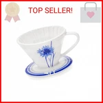 Blue Brew Ceramic Pour Over Coffee Dripper, Size 01 Cone Maker (1-2 Cups). Fixed Price $13.59.