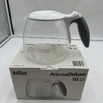 Braun Replacement 10 Cup Glass Coffee Carafe White Lid, Gray Handle Aroma Deluxe. Fixed Price $31.50.