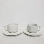 Krups Expresso 2.5 Oz Ceramic White Cups & Saucers In Box Sets New. Fixed Price $16.00.