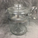 Vtg Pyrex Glass Coffee Percolator 8859 Cup Pot Flame Ware Missing Basket Top. Fixed Price $122.33.