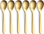 Matte Gold Demitasse Espresso Spoons, Stainless Steel Satin Finish. Fixed Price $15.93.
