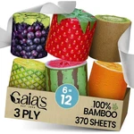 Gaias Premium And Soft Fruitp Organic 6 Mega Rolls, Ply, 370 Sheets Fsc.... Fixed Price $33.83.