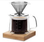 Btat Pour Over Coffee Set Double Wall Glass 16 Oz Drip Maker, Nob. Fixed Price $35.00.