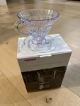 Hario V60 Plastic Coffee Dripper, Size 03, Clear. Fixed Price $15.00.