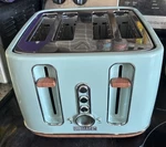Haden Dorchester Bread Toaster 4 Slice Wide Slot Retro Digital Stone Blue (used). Fixed Price $18.09.
