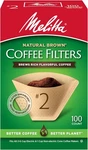 #2 Cone Coffee Filters, Unbleached Natural BROWN,100 Total Usa. Fixed Price $7.30.