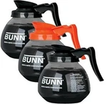 Bunn Coffee Pot Decanter Carafe - Set 3 2 Black Regular And 1 Orange Decaf. Fixed Price $74.00.