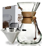 Agogo Pour Over Coffee Maker Glass 6 8 10 Cup Barista Kit Stainless Filter. Fixed Price $44.16.