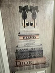 Stupell Book Stack Heels Metallic Pink Wall Art. Fixed Price $60.00.