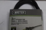 Master Electrician Miniature Plug Appliance Cord Black 3-FEET 09303ME. Fixed Price $9.76.
