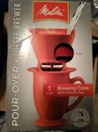 Melitta Pour-over Coffee Brewer Brewing Cone With Ceramic Mug Red. Fixed Price $13.49.