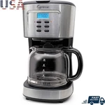 Programmable 12-CUP Coffee Maker W/ Goldtone Filter Stainless Steel Percolator. Fixed Price $55.09.