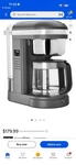 Kitchenaid KCM1208DG Filter Coffee Machine Cup Gray Programmable Glass Carafe. Fixed Price $80.00.