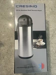 New Cresimo 101 Oz (3L) Airpot Thermal Carafe Lever Action Thermos. Fixed Price $35.00.