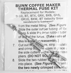 Replacement Thermal Fuse Harness Compatible With Bunn Coffee Maker Models B10 Gr. Fixed Price $18.77.