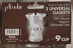 Primula 3 Pack Universal Silicone Gasket 9 Cup Stovetop Espresso Coffee Maker. Fixed Price $12.98.