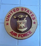 United States Air Force Hand Carved Wooden Puzzle Box Military Usaf Emblem. Fixed Price $59.95.