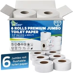 Commercial Toilet Paper Jumbo Rolls -3,600 Ft -6 Case Pack. Fixed Price $77.10.