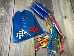 Vintage Muscle Bike Ogk Fender Mud Flap & Grips Streamers Clear Blue Japan Nos. Fixed Price $23.99.